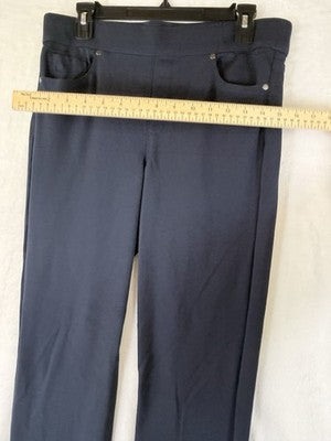 Gloria Vanderbilt Avery Pull On Jeans 12 Average Navy Blue Knit Stretch Womesn