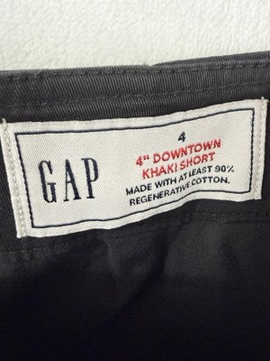Gap Downtown Khaki Shorts 4 Women Black 4” Cotton Stretch New NWT