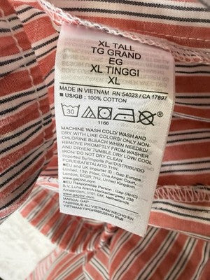Gap Pajama Pants XL Tall 100% Cotton Poplin Red Blue Striped New NWT