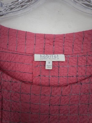Habitat Clothes To Live In Top Medium Pink Button Back Artsy Lagenlook Womens