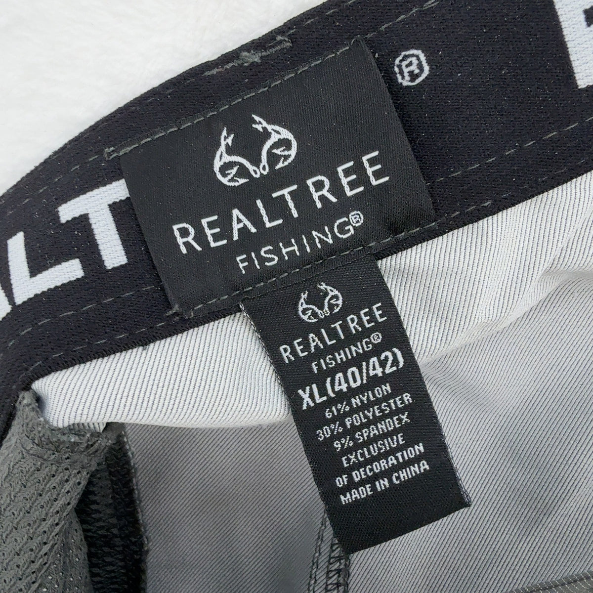 Realtree Fishing Cargo Shorts XL 40 42 Mens Gray Belted 9” Nylon Stretch