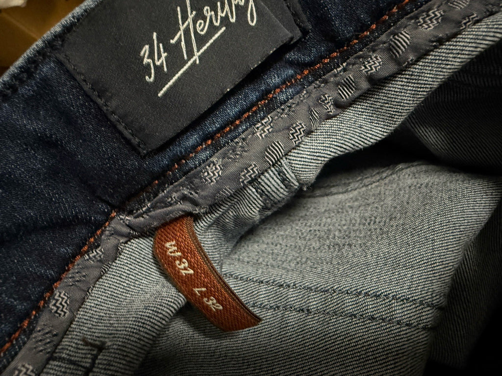 34 Heritage Jeans Courage 32x32 Mens Mid Rise Denim Straight Leg Dark Blue