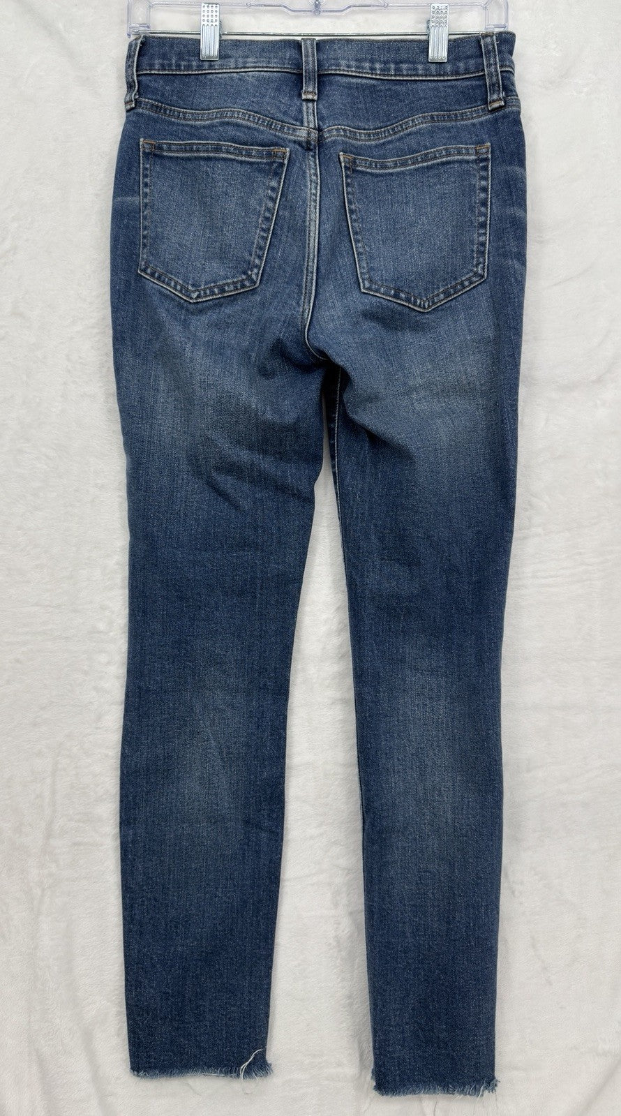 J Crew 9” Toothpick Jeans 25 Womens Blue Denim Raw Hem