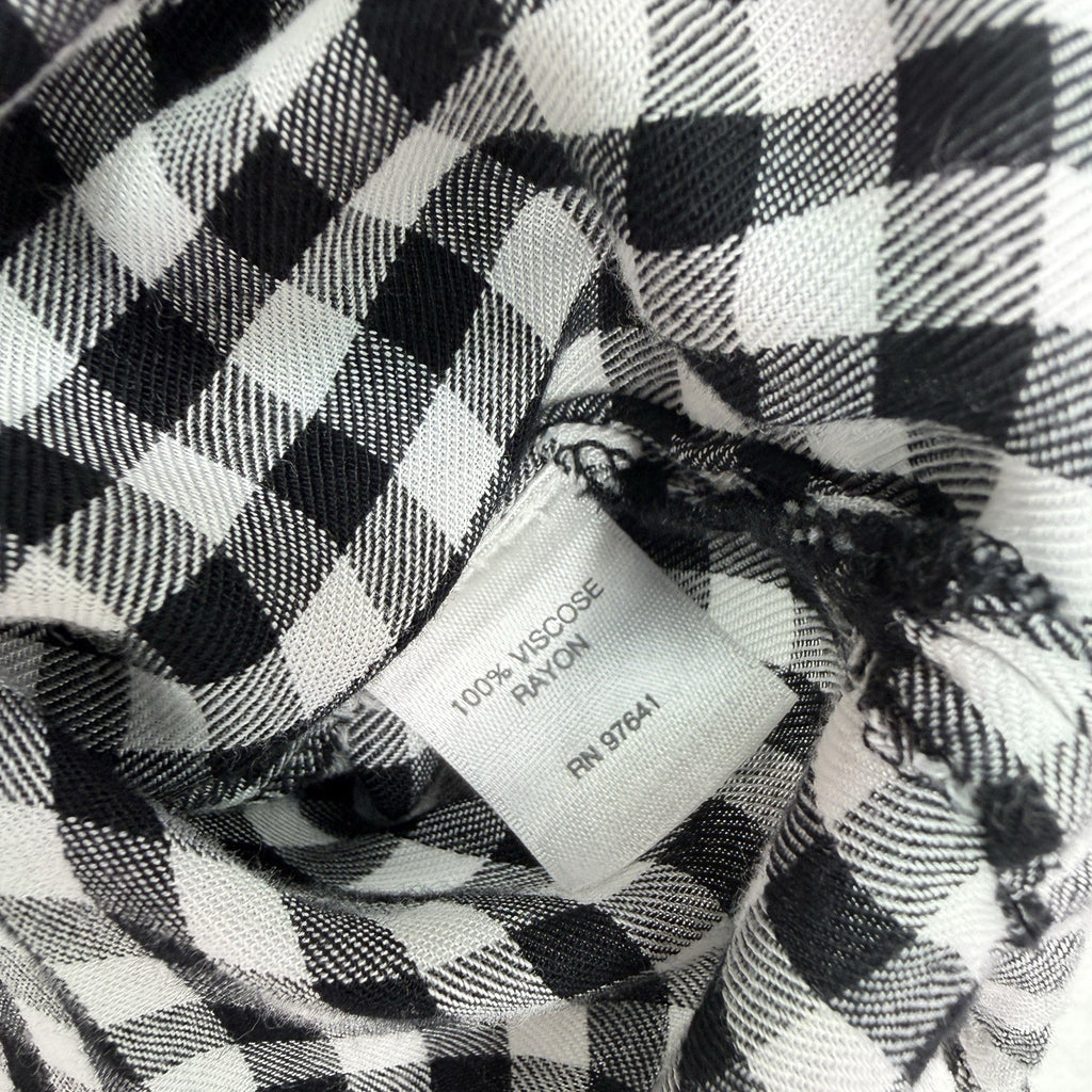 J Jill Top 1X Long Sleeve Button Up Black White Gingham Pocket