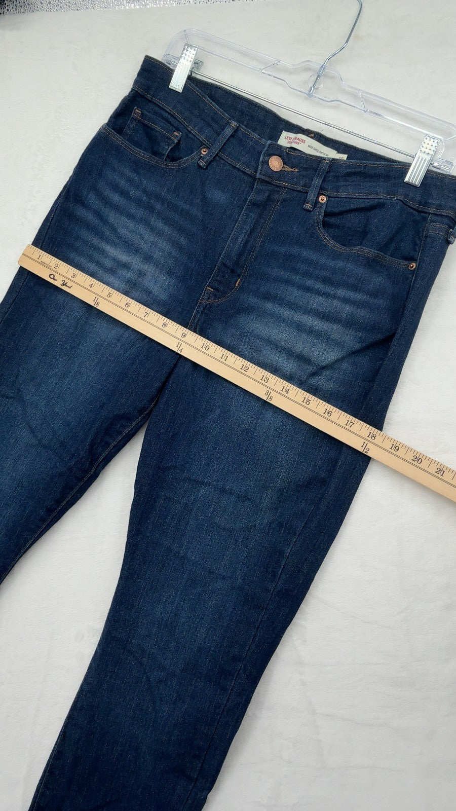 Levi Strauss Signature Mid Rise Skinny Jeans 10 Short 10S Womens Blue 30x28 Blue