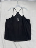 The Limited Top 2X Womens Black Cami Pleated Camisole New NWT
