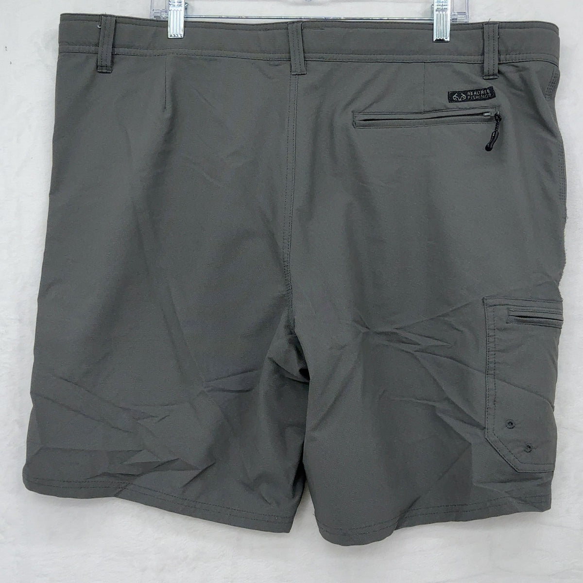Realtree Fishing Cargo Shorts XL 40 42 Mens Gray Belted 9” Nylon Stretch