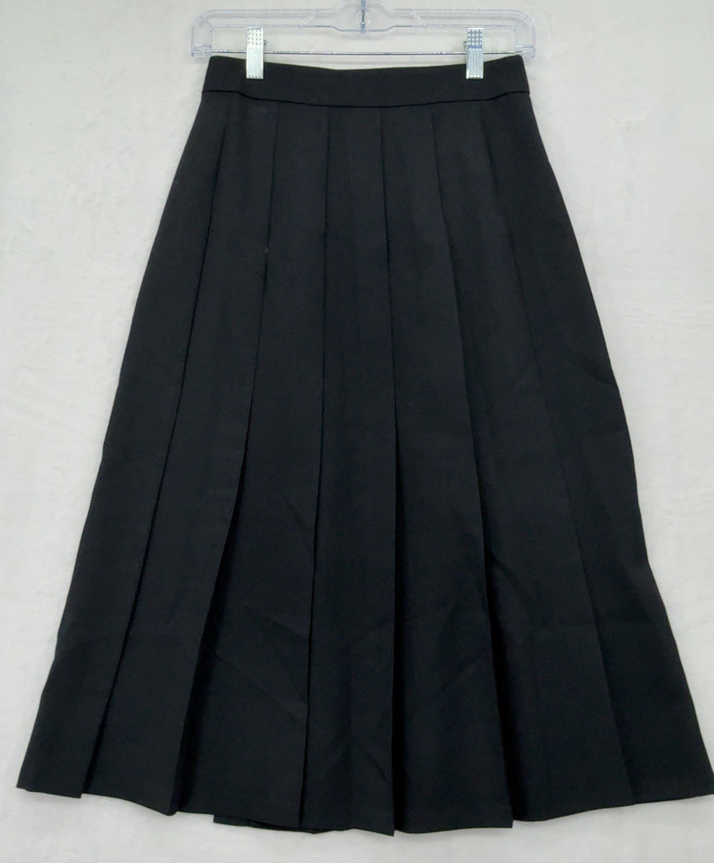 GU Wrap Pleated Midi Skirt Small Women Black Uniqlo Dark Academia New NWT