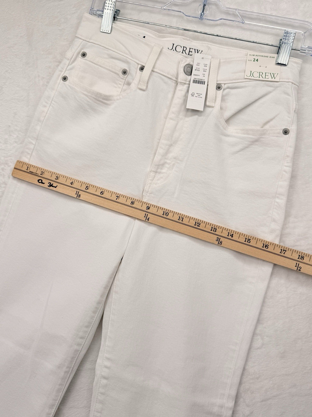 J Crew Slim Boyfriend Jeans 24 White Raw Hem Womens Denim New NWT