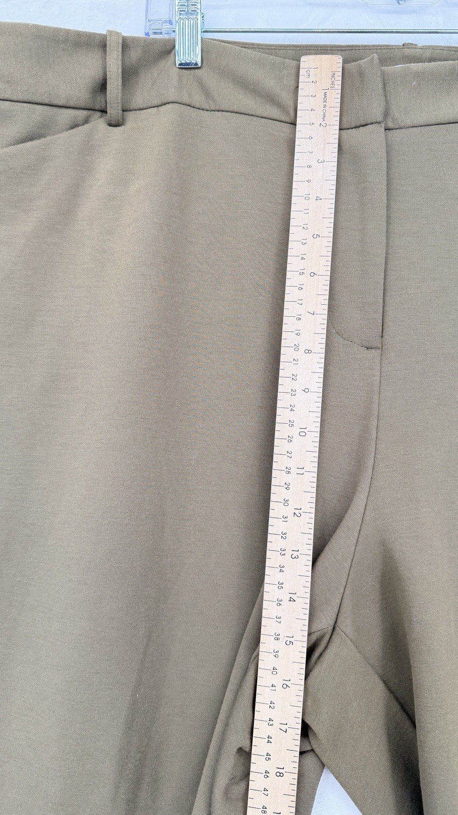 Liz Claiborne Emma Pants 24W Moss Green Plus Size Womens Slim Leg Ankle New NWT