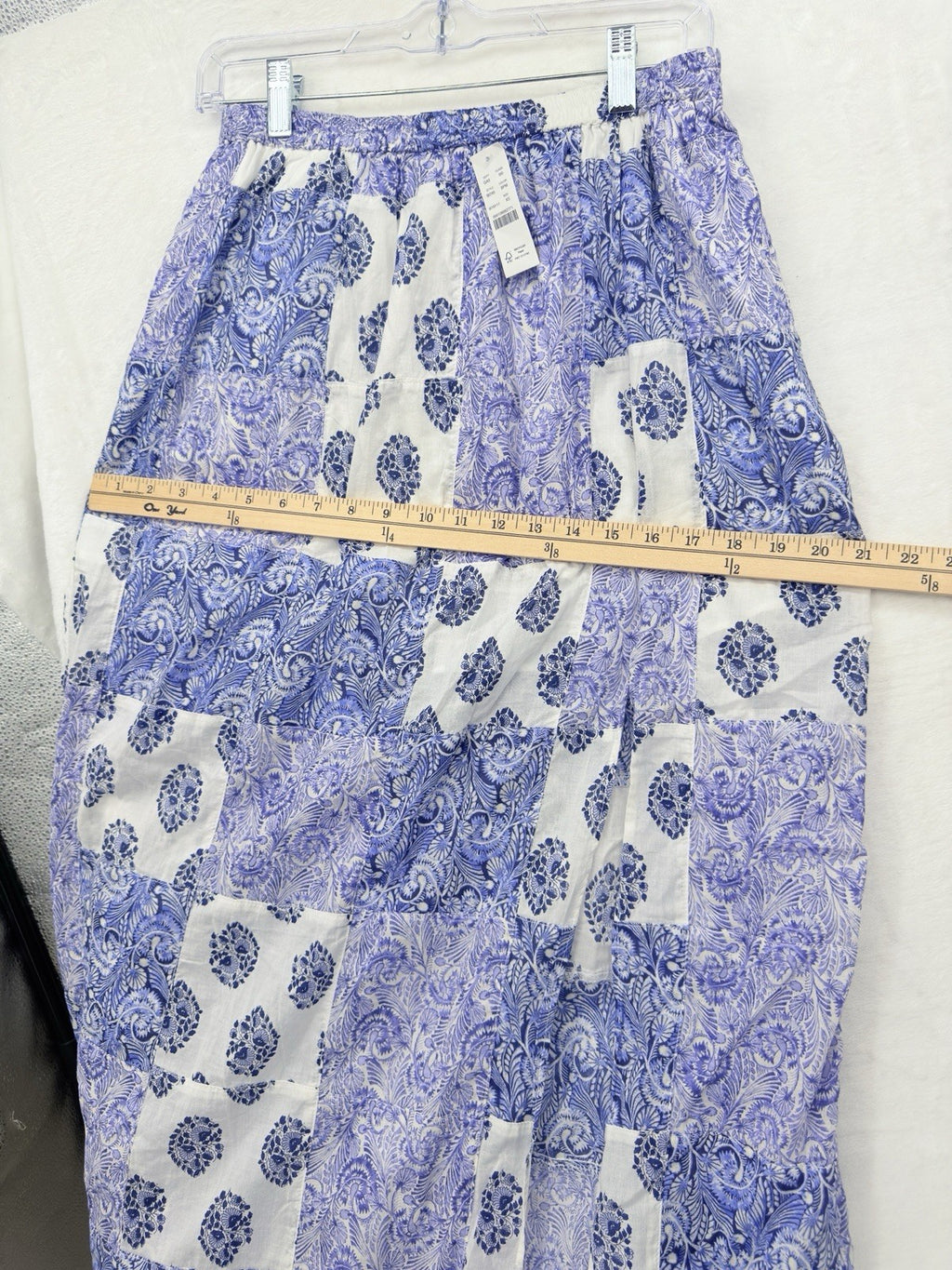 J Crew XS Maxi Skirt Blue Purple Paisley Long Side Slit Patchwork Women New NWT