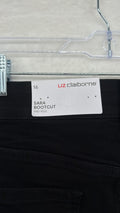 Liz Claiborne Sara Bootcut Mid-Rise Jeans 16 Womens Black 5-pocket New NWT