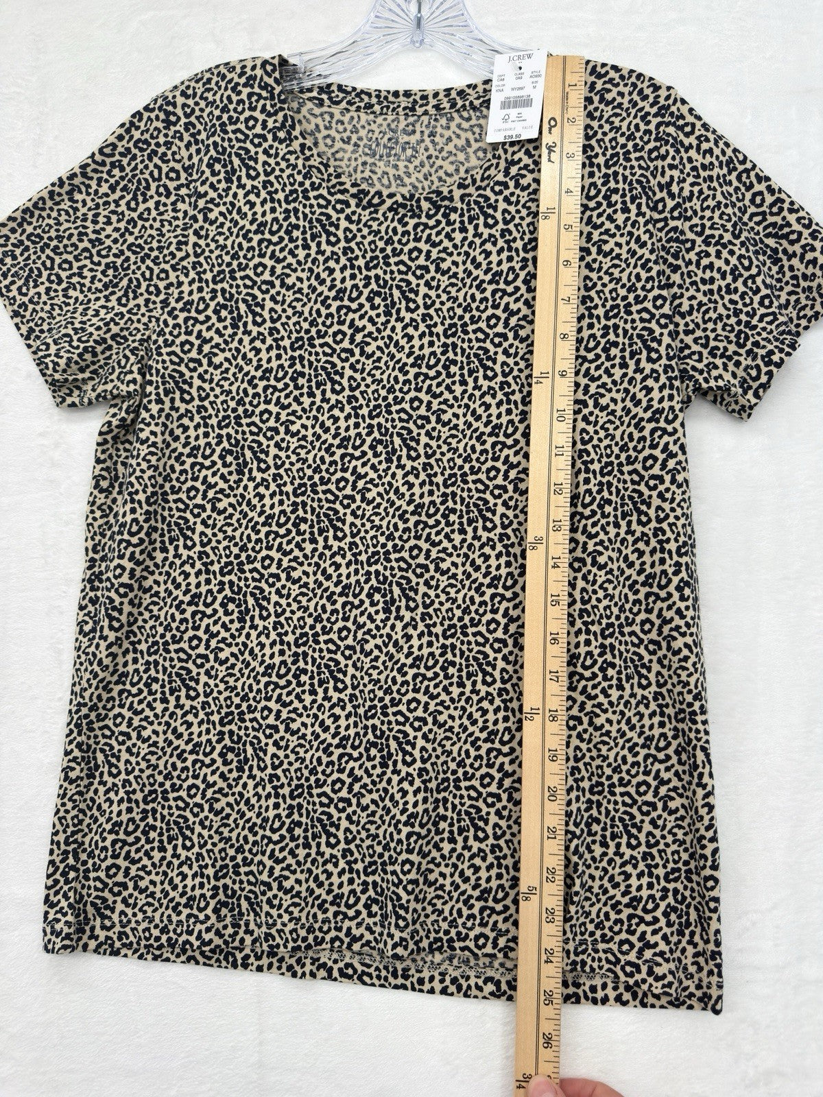 J Crew Top Women Medium Collector Tee Lot Cheetah Leopard Print Short Sleeve New