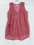 Motherhood Maternity Top Large Sleeveless Blouse Pink Floral Blouse Tie Waist