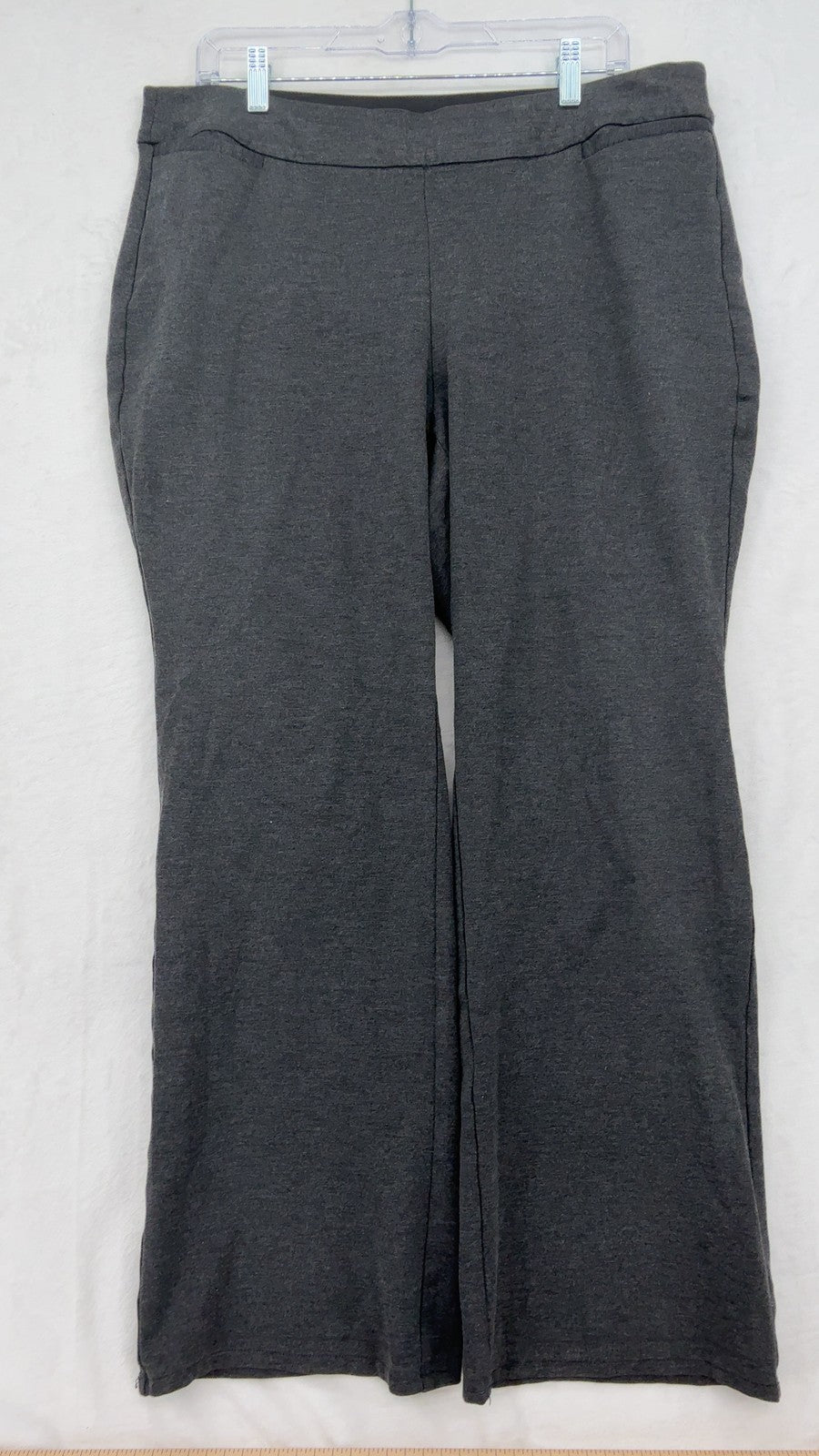 Lane Bryant Bootcut Ponte Pants 14 16 Womens Charcoal Gray Side Zip Boot Cut