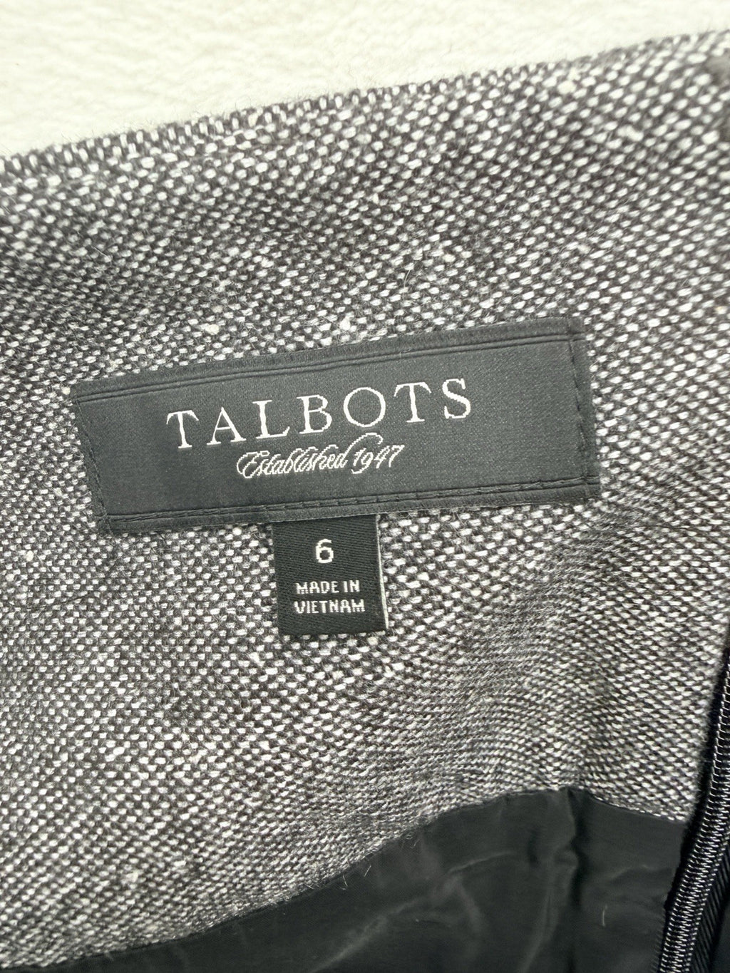 Talbots A Line Skirt 6 Gray Wool Blend Midi Lined Womens