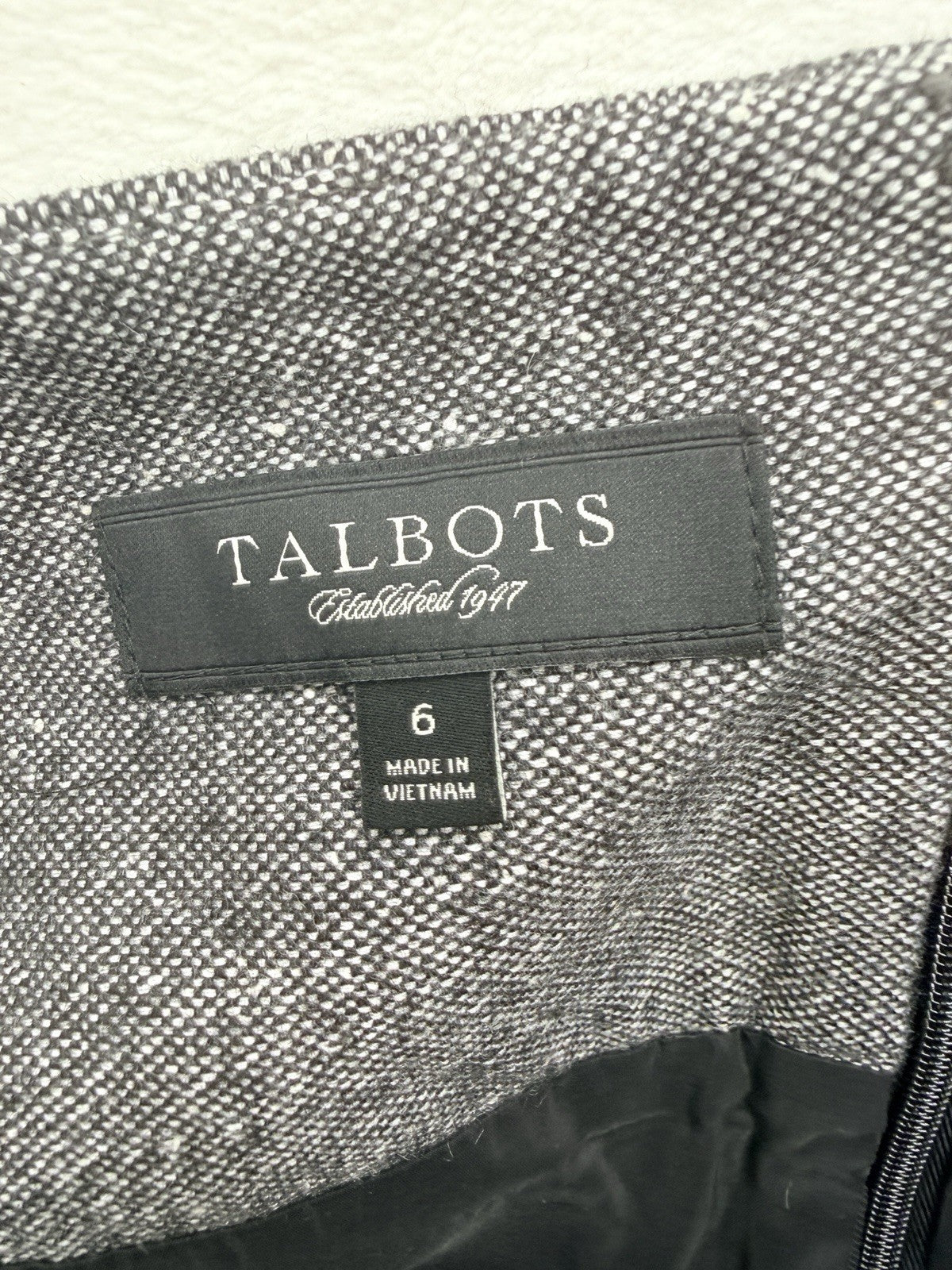 Talbots A Line Skirt 6 Gray Wool Blend Midi Lined Womens