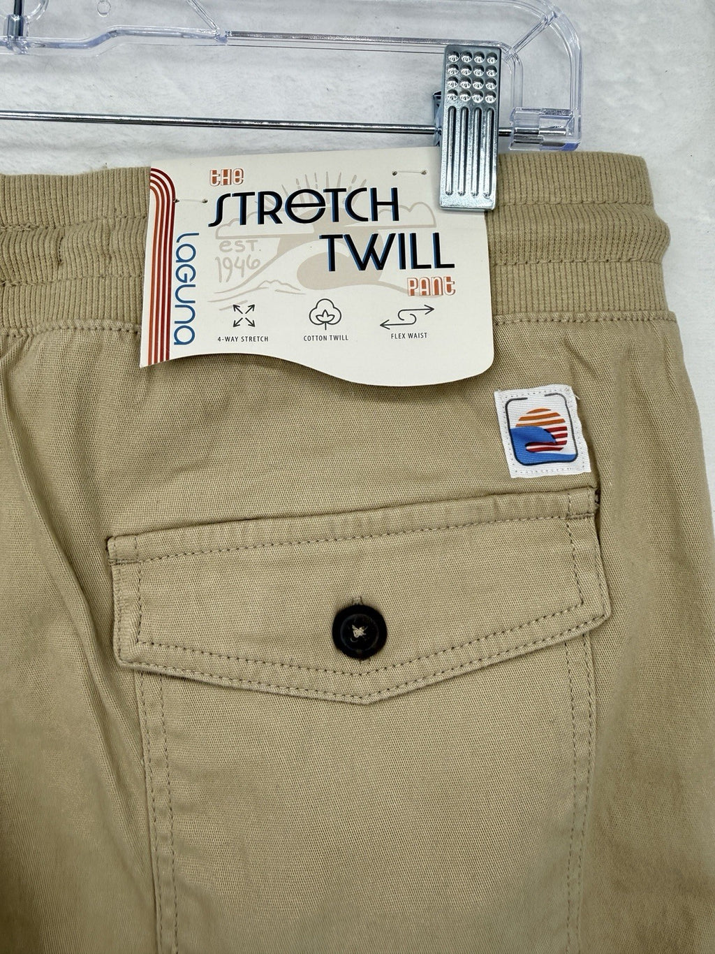 Laguna Joggers Pants Medium Mens Tan Beige Pull On Stretch Twill New NWT