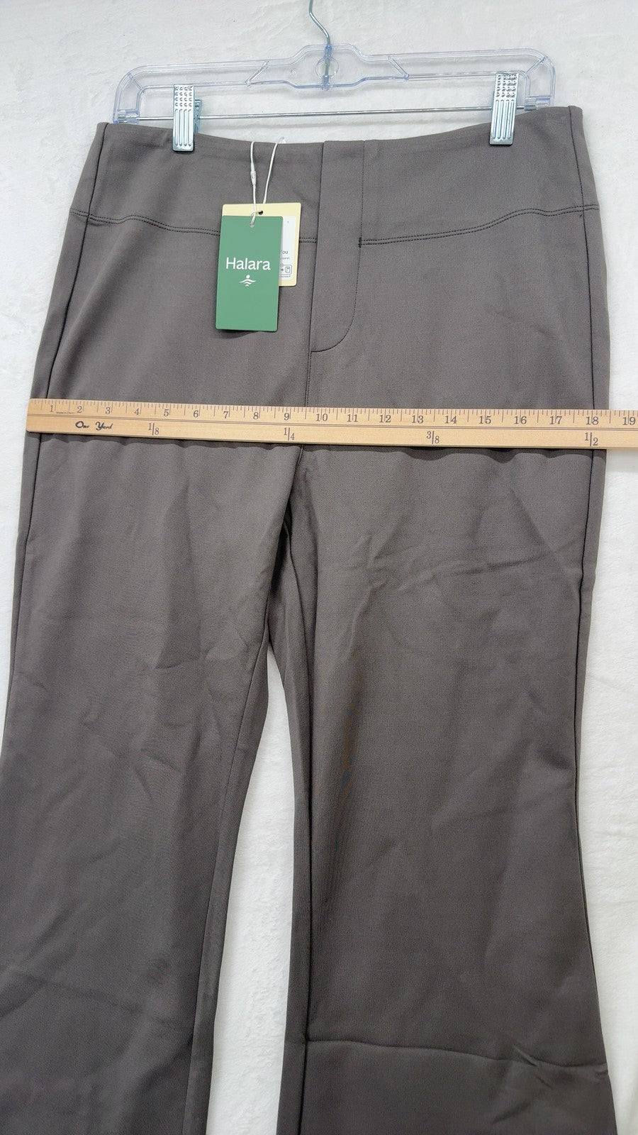 Halara Pants Large Flex High Waisted Pull On Slight Flare Gray Womens New NWT
