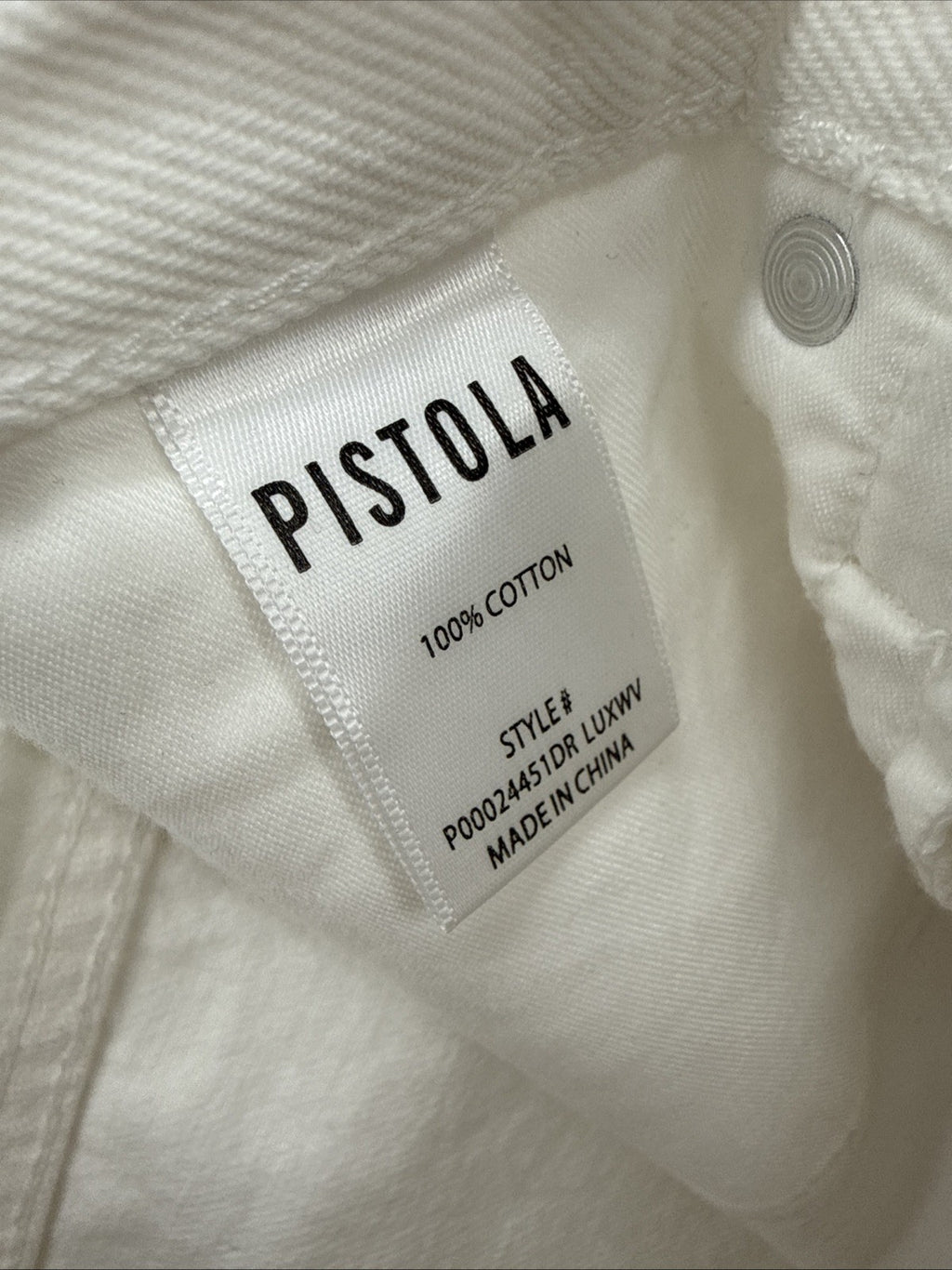 Pistola Los Angeles Shorts 24 White Nova High Rise 100% Cotton Womens New NWT