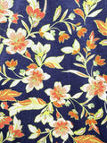 J Jill Top Small Knit Blue Floral Sleeveless V Neck Cotton Modal Stretch Womens