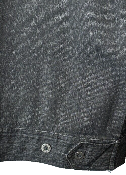 Denim & Co. Women's 1x Dark Jean Jacket Embroidered Trim Collar Plus Size EXC