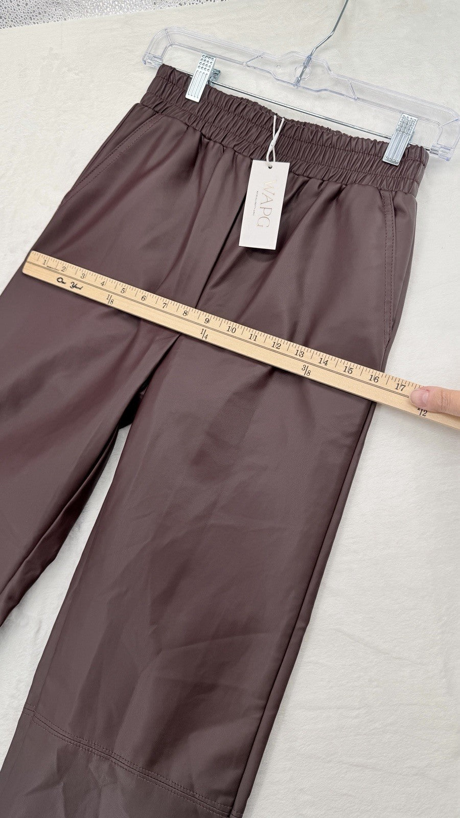 We’re All Pretty Girls Faux Leather Pants XS Burgundy Pull On Straight Leg New