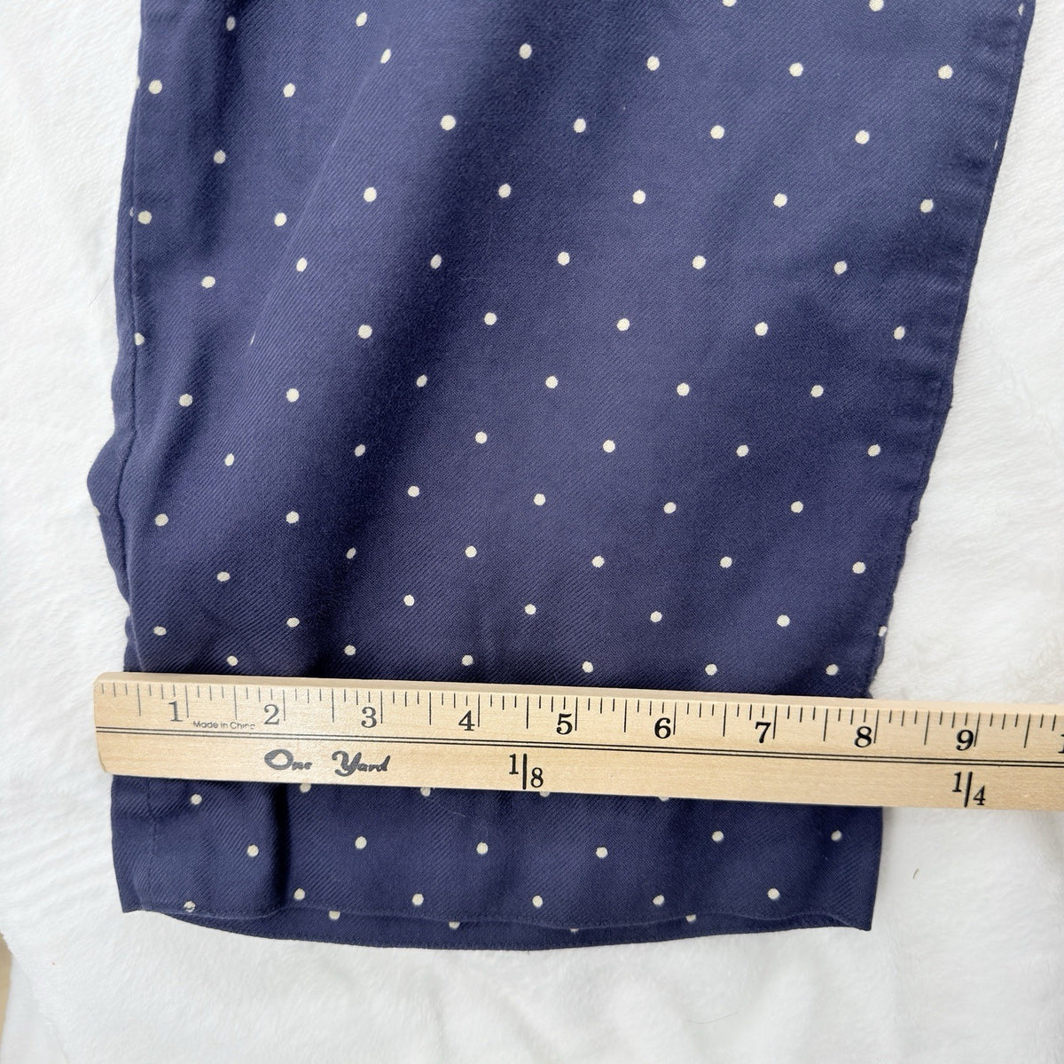 LL Bean Pajama Pants Womens Large Blue Polka Dot 100% Cotton Knit