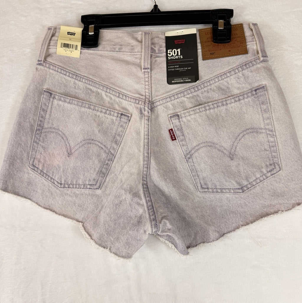 Levis 501 Shorts Women 26 Purple Cut Off Button Fly New NWT