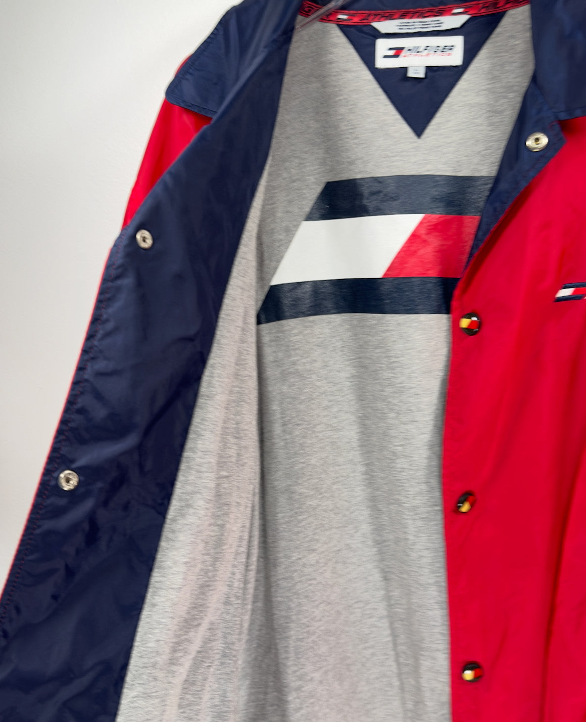 90s Tommy Hilfiger Athletics Logo Spell Out Vintage Jacket Windbreaker Mens L