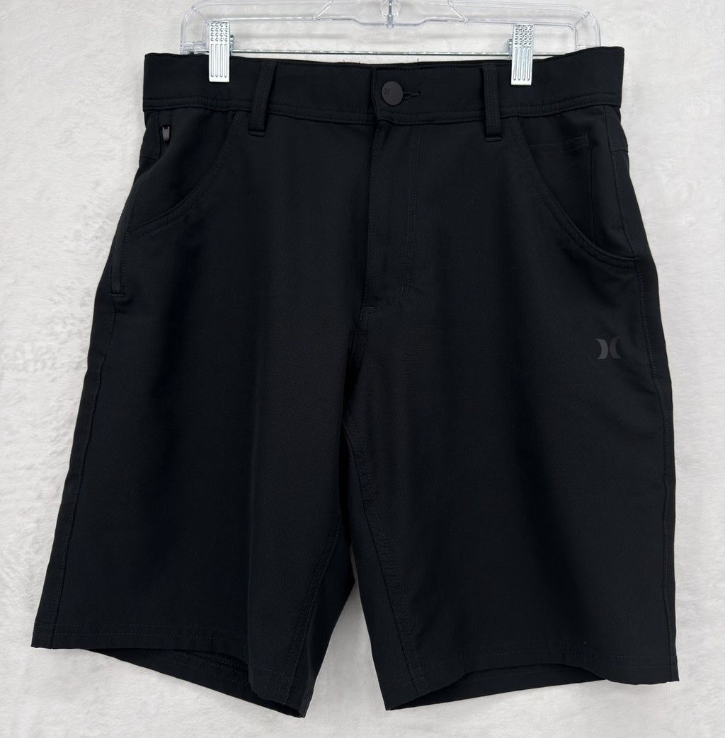 Hurley Men's Trek Hybrid Shorts 30 Black 9.5” Water Repellent Hiking