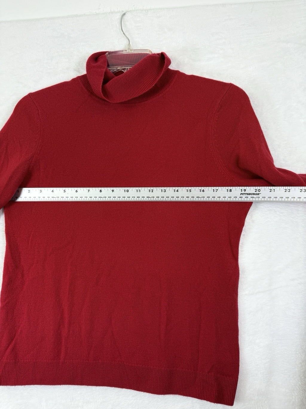 Talbots Pure Cashmere Sweater Large Petite Red Turtleneck Womens LP
