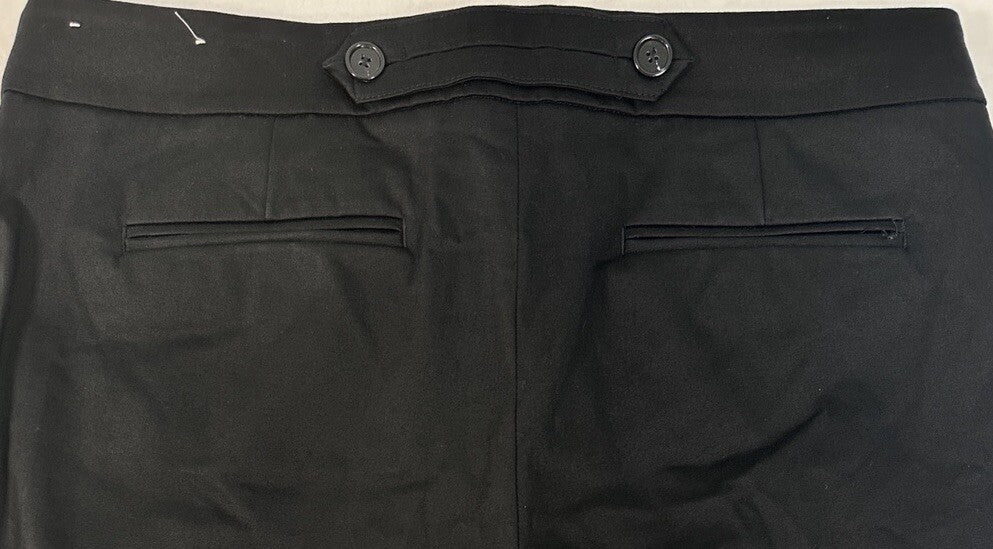 Ann Taylor Marisa Crop Pants Size 10 Black Button Tab Womens