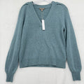 Lilla P Sweater Medium Womens Blue Cashmere Blend Merino Wool New NWT