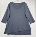 J Jill Medium Top Pure Jill Artistic Tee Blue 3/4 Sleeve Womens