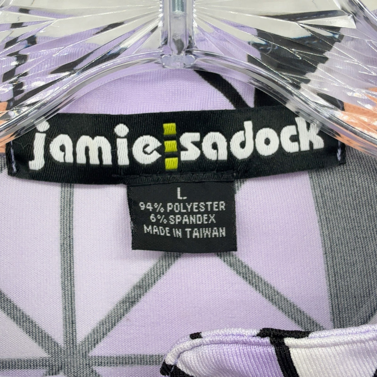 Jamie Sadock Golf Shirt Large Long Sleeve 1/4 Zip Womens Purple Print Top UV