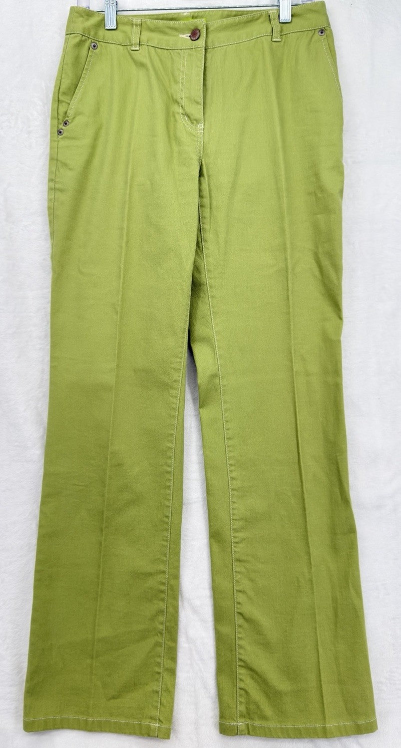 Sigrid Olsen Modernist Jeans 4 Womens Bright Green Straight Leg