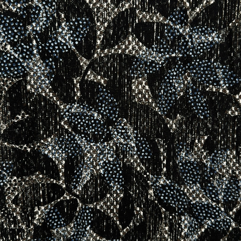 J Jill Wearever Top 2X Tunic Knit Womens Black Blue Floral 3/4 Sleeve V Back