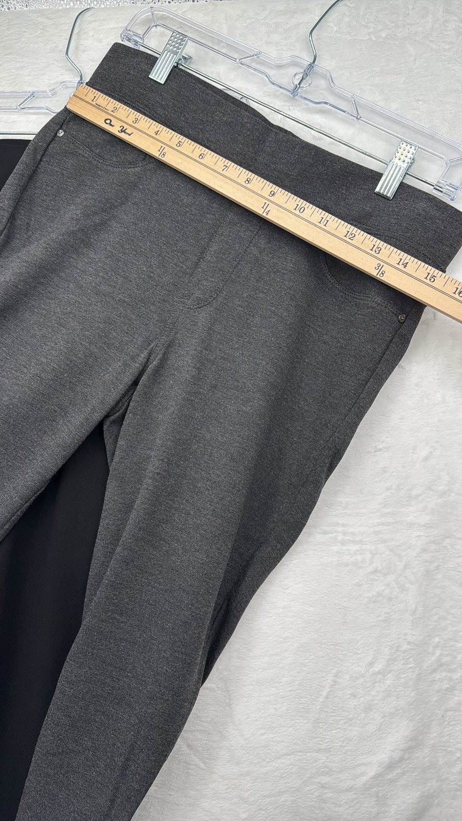 Seven 7 Pull On Leggings Medium Womens Gray Black Lot 5 Pocket Stretch Knit