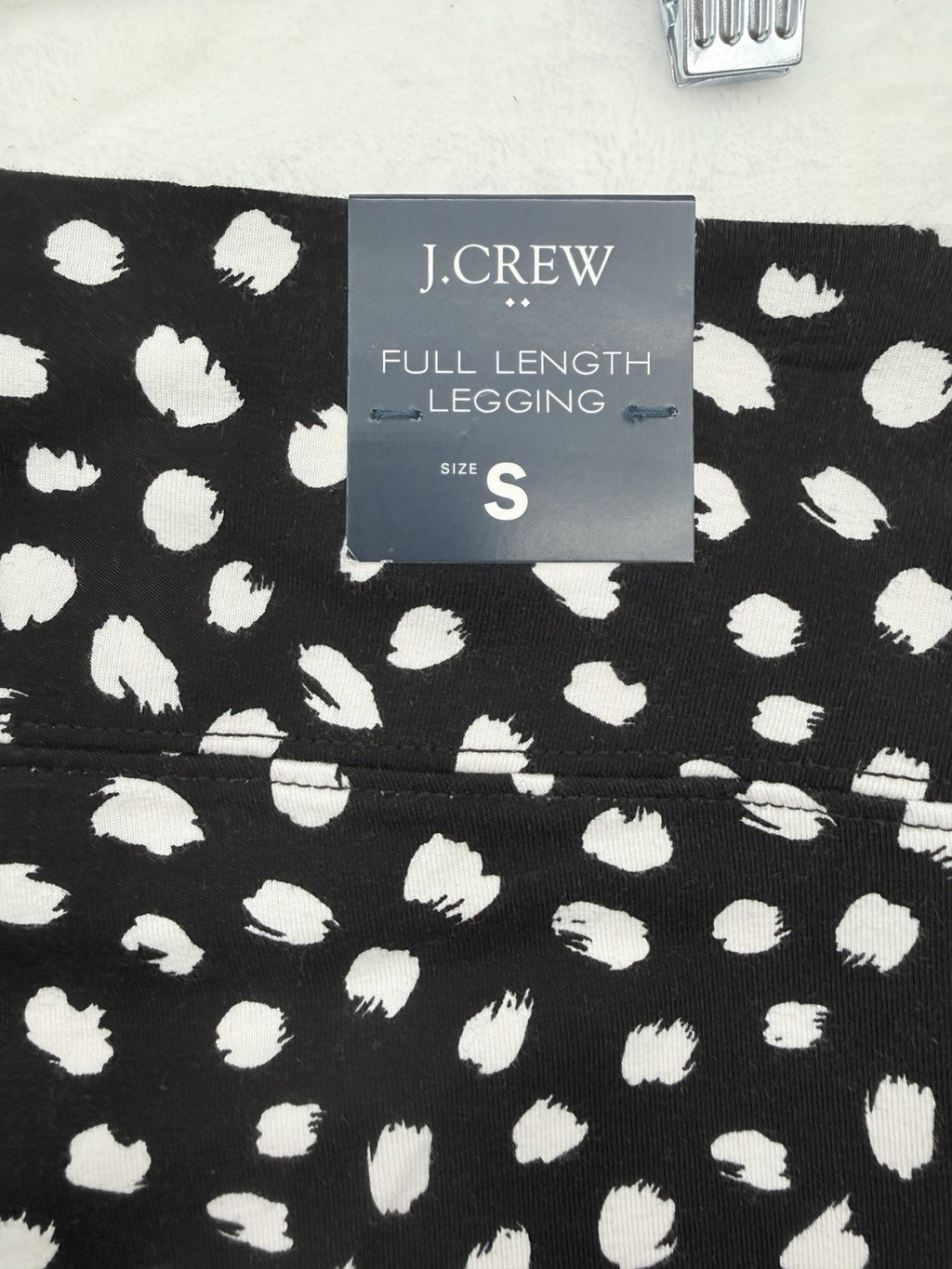 J Crew Everyday Leggings Small Black White Polka Dot Full Length Womens New NWT