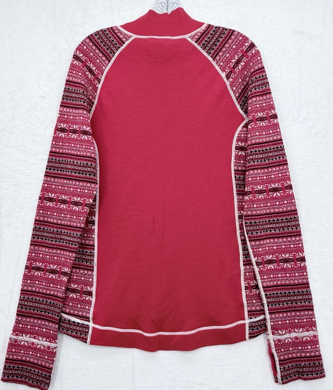 Dakini Sweater XL Womens Kini 100% Merino Wool 1/4 Zip Base Layer Fair Isle Ski