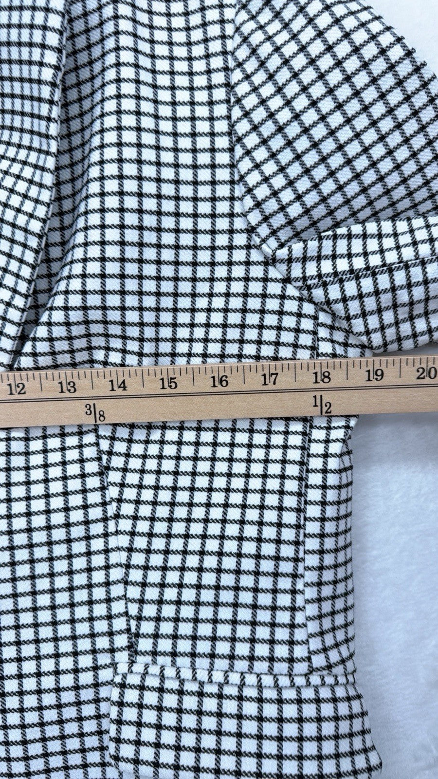 Rachel Zoe Blazer Large Womens Black White Check One Button Jacket Lined New NWT