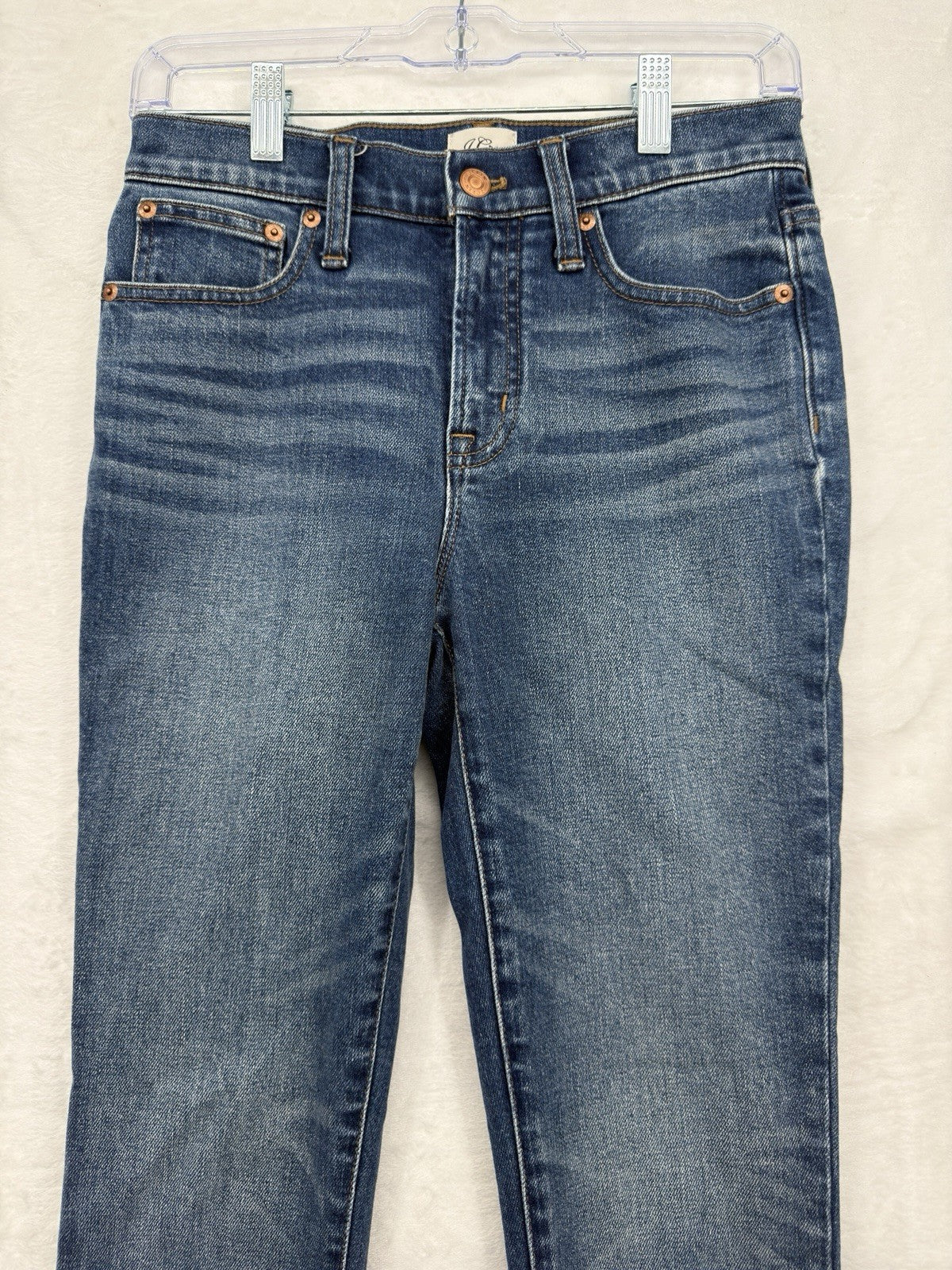 J Crew 9” Toothpick Jeans 25 Womens Blue Denim Raw Hem