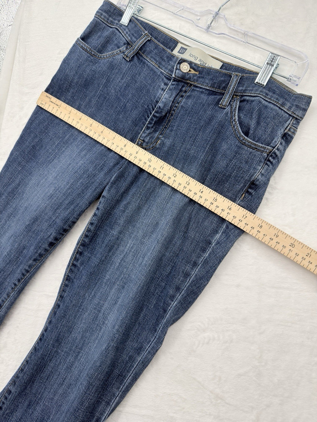 Vintage Gap Long And Lean Jeans 8 Womens Blue Bootcut Stretch