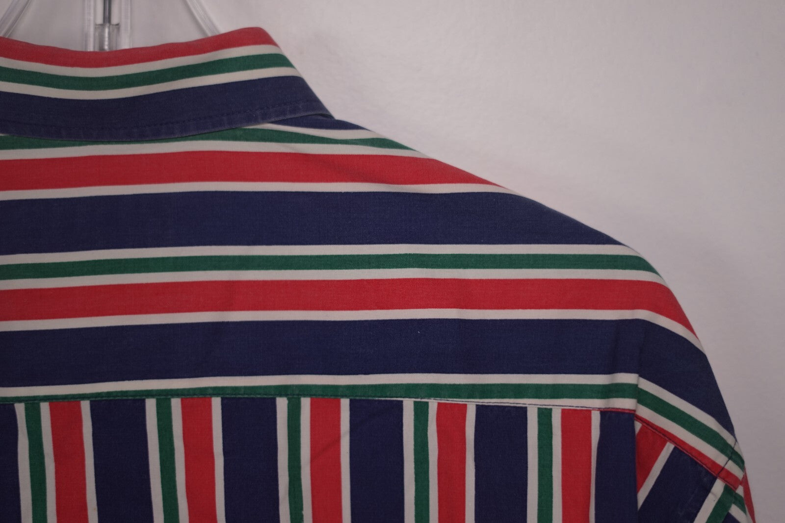 Vintage 90s Y2K Aeropostale Striped Blue Red Green Button Up Shirt Men's Large