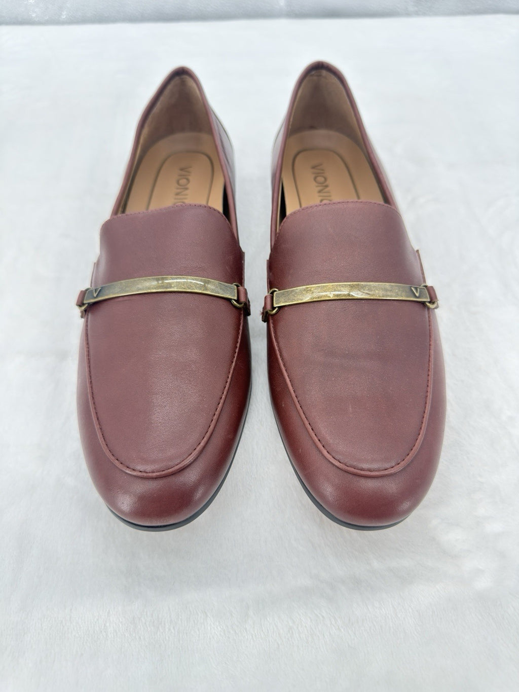 Vionic Evie Leather Loafer 9 Womens Brown Slip On Shoes