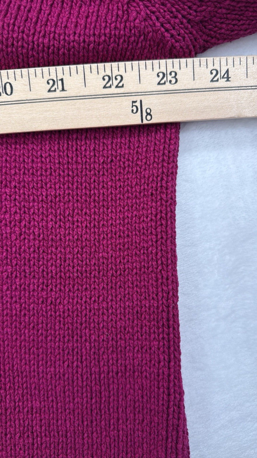 Eileen Fisher Medium Sweater Cotton V Neck Cardigan Raspberry Pink