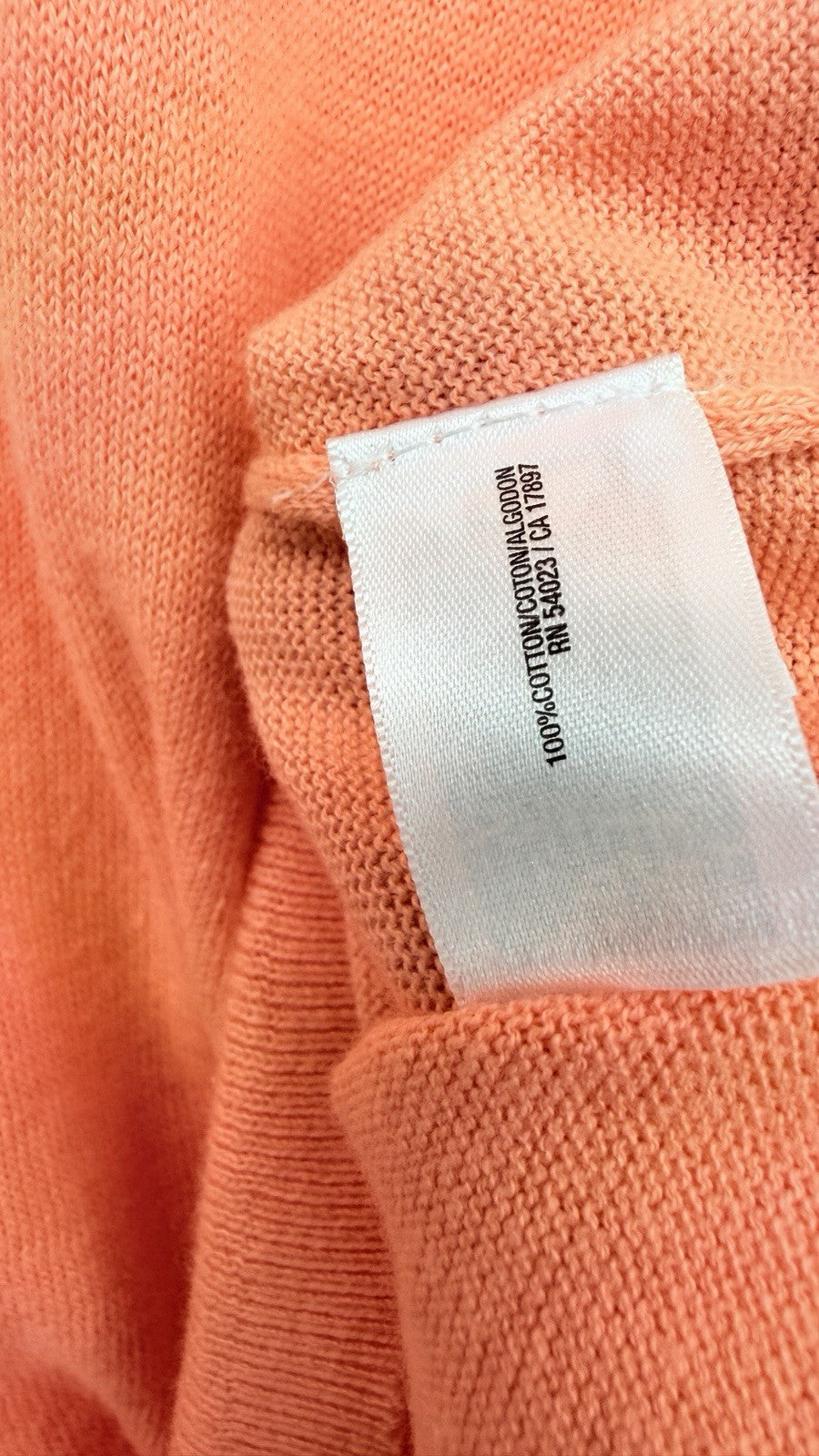 Old Navy Sweater XS Womens 100% Cotton Long Roll Tab Sleeve Orange New NWT