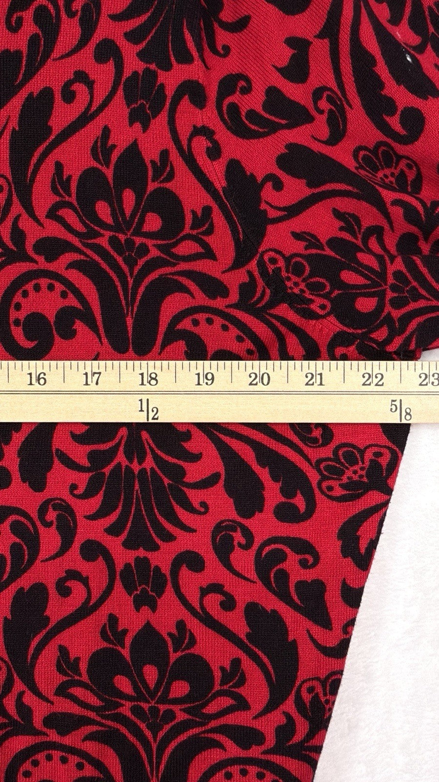 Lane Bryant 22 24 Cardigan Sweater Red Black Floral 2X Womens Tops Plus Size