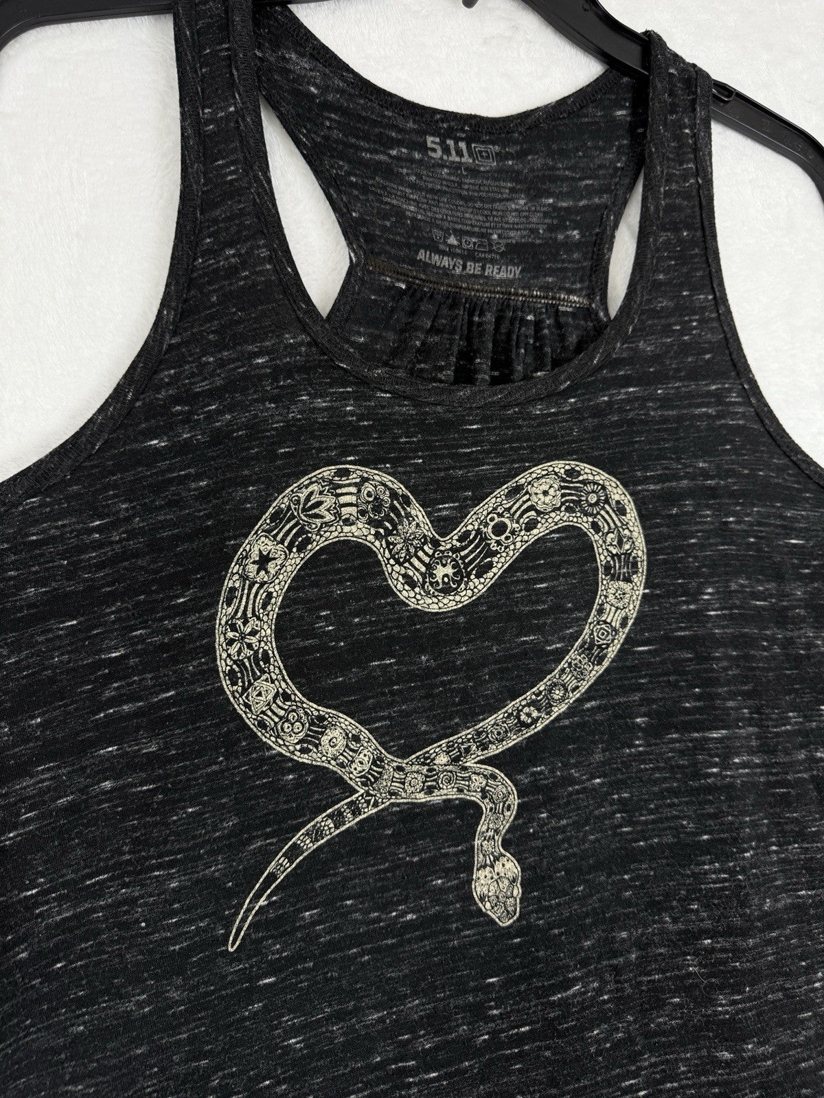 5.11 Tactical Top Womens Large Gray Snake Sleeveless Don’t Tread On Me